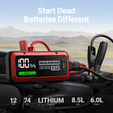 Hulkman Alpha85 Jump Starter 2000 Amp 20000mAh Car Starter for up to 8.5L Gas and 6L Diesel Engines with LED Display 12V Lithium Portable Car Battery Booster Pack (Carmine Red) with Alpha Bag EVA Protection Case