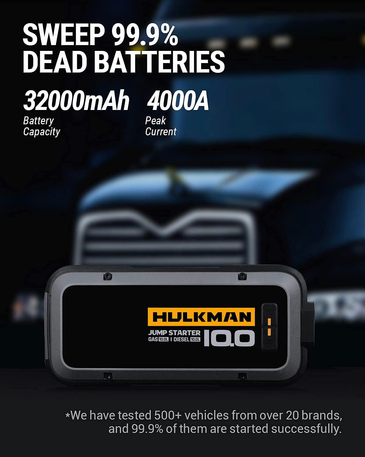 Durable Hulkman Alpha 100 Smart Jump Starter with Large Digital